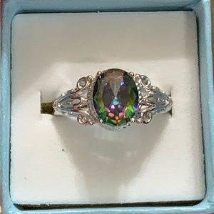 Gorgeous, mystic topaz ring